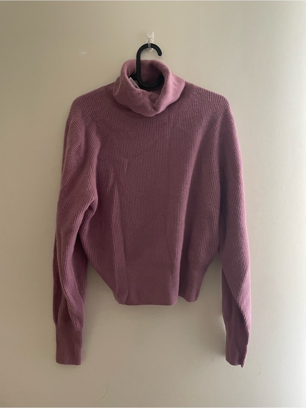 J. Crew Cashmere Ribbed Turtleneck Sweater in Dusty Rose